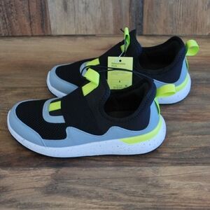 NWT All in Motion Fern Gray Lime Sneakers Slip On Size 1